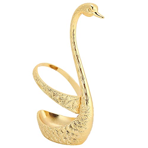 RIZGHWOY Exquisites Edelstahllöffel Tischgeschirr Spiegel Polierhalter Organizer Set Silber für Küchen Esstisch, Hochgrad Swan Decor (GOLD) von RIZGHWOY