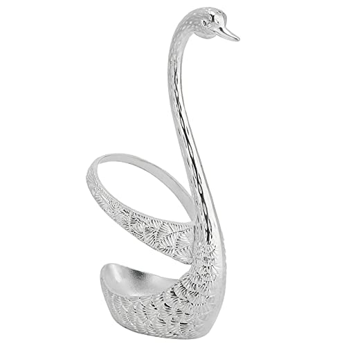 RIZGHWOY Exquisites Edelstahllöffel Tischgeschirr Spiegel Polierhalter Organizer Set Silber für Küchen Esstisch, Hochgrad Swan Decor (SILVER) von RIZGHWOY