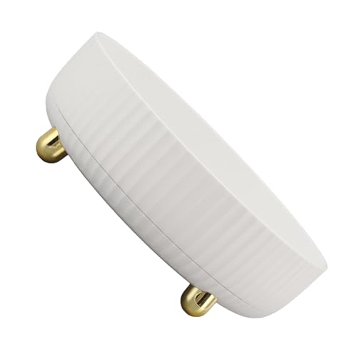 RIZGHWOY Gewürzbox Tablett 360 Grad Rotierende Lagerregal Safe Safe Textured for Kitchen Bad Office (White) von RIZGHWOY