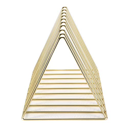 RIZGHWOY Iron Dreieck Desktop Bücherregal Robust (Gold) von RIZGHWOY