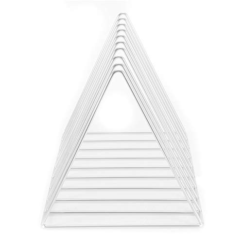 RIZGHWOY Iron Dreieck Desktop Bücherregal Robust (White) von RIZGHWOY