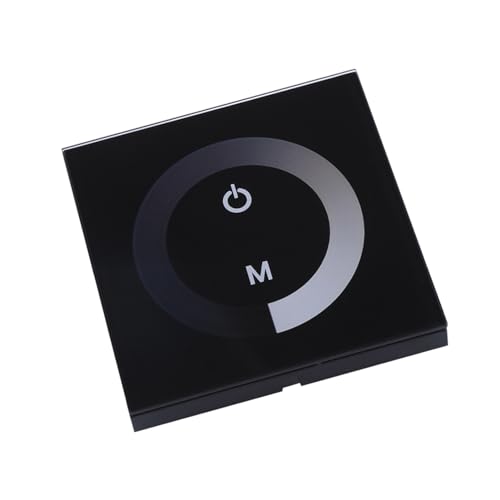 RIZGHWOY LED Light Dimmer Switch Controller Einzelfarben Touch Panel DC 12 V Bis 24 V mit Einstellbarer Helligkeit für LED -Streifenleuchten (BLACK) von RIZGHWOY