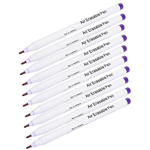 RIZGHWOY Luftlöschbarer Stift Dicker Kopf Purpur Zeichnung Verblassung Stift Zum Nähen von Marker Schneiderwerkzeugen 10pcs für Kleidungsschuhe Plastik + Faser RIZGHWOY Luftlöschbarer Stift Dicker Kopf Purpur Zeichnung Verblassung Stift Zum Nähen von Marker Schneiderwerkzeugen 10pcs für Kleidungsschuhe Plastik + Faser von RIZGHWOY