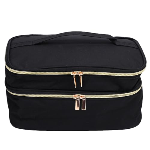 RIZGHWOY Nähenorganisator Bag Aufbewahrungskoffer 3 Schicht Oxford -Stoff mit 4 Verstellbaren Trennwänden 15 Gummibänder 14 Mesh Taschen für Scherennadelnfäden von RIZGHWOY