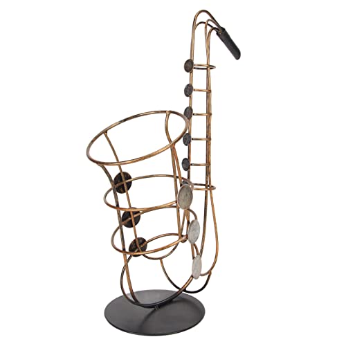 RIZGHWOY Saxophon Wine Rack Handgefertigtes Metall -Eisen -Weinflaschenhalter, Retro Weinflaschenregal für Musikliebhaber, Perfektes für Familie und Kollegen von RIZGHWOY