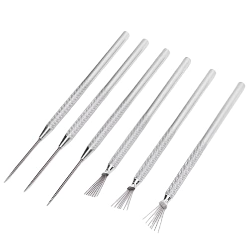 RIZGHWOY Tonnadelwerkzeuge Edelstahl -Ton -Skulptionswerkzeuge 3 Nadel 3 Bürstenset für Keramikkeramik mit Ergonomischem Griff von RIZGHWOY