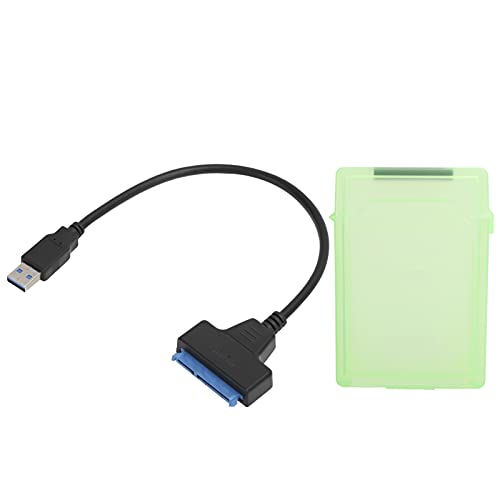 RIZGHWOY USB3.0 Festplattenadapterkabel für 2,5 -Zoll -HDD/SSD mit Schutzbox und LED (GREEN) von RIZGHWOY
