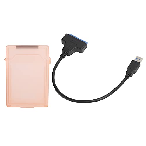 RIZGHWOY USB3.0 Festplattenadapterkabel für 2,5 -Zoll -HDD/SSD mit Schutzbox und LED (Rot) von RIZGHWOY