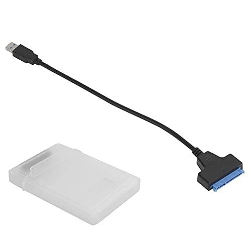 RIZGHWOY USB3.0 Festplattenadapterkabel für 2,5 -Zoll -HDD/SSD mit Schutzbox und LED (WHITE) von RIZGHWOY