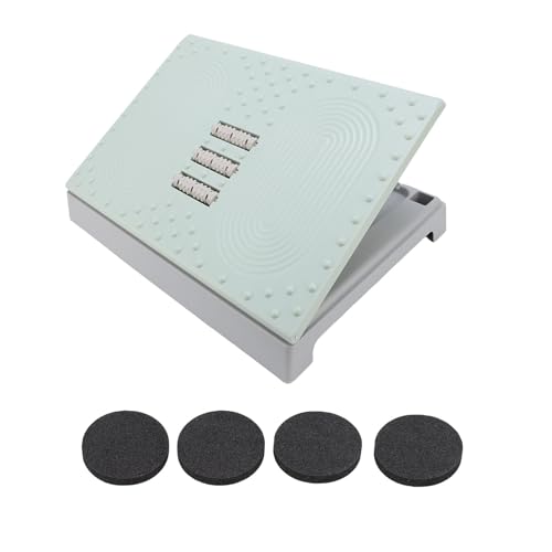 RIZGHWOY Unter Dem Schreibtisch Fußruhe Heighöhe Einstellbarer Ergonomischer Fußschemel mit 5-Stufe Handbuch Einstellung Nicht-Rutsch-Massageoberfläche für Büro-Heimreisespiele (Green) von RIZGHWOY