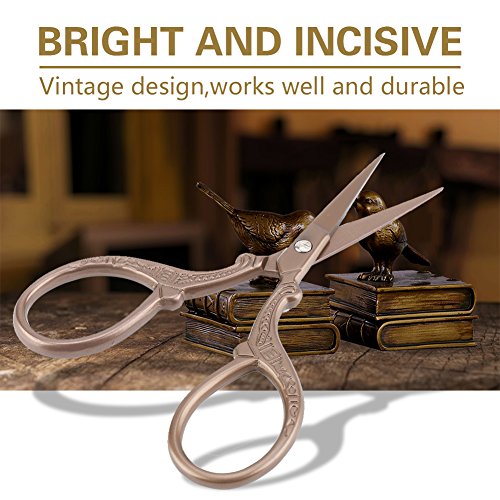 RIZGHWOY Vintage Edelstahlnähte Schere Klassisches Handwerkswerkzeug für DIY -Schere, Schneiderei, Stoffhandwerk Schneiden (Kleine goldene Cutter Tee Farbe) von RIZGHWOY