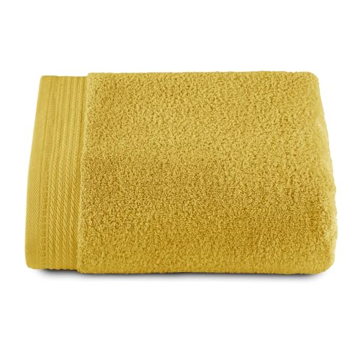 RIZO Top Towel - 1 Duschtuch - großes Duschtuch - Badetücher - 100% gekämmte Baumwolle - 600 g/m² - Maße 100 x 150 cm - Zitrone von RIZO