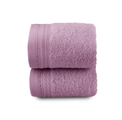 RIZO Top Towel - 2er-Set Bidet-Handtücher, kleine Handtücher, 100% gekämmte Baumwolle, 600 g/m², Maße 30 x 50 cm, Lila von RIZO