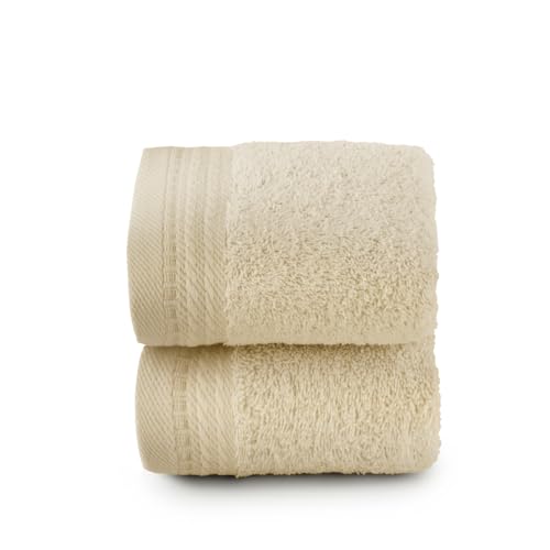 Top Towel – Premium – Große Badetücher – Badezimmerhandtücher – 2 Gesichts- oder Bidethandtücher – 30 x 50 cm – 100% Baumwolle – 600 Gramm - Naturlich von Top Towel