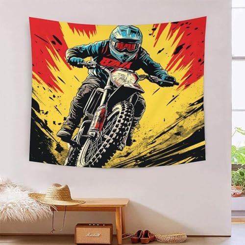 RJAVAGFZL 3D Druck Motorrad Wandteppiche Poster Ornament Wandbehang Wandteppich Wanddeko Wandbehang Für Schlafzimmer Wohnzimmer Tapisserie 130cmx150cm von RJAVAGFZL