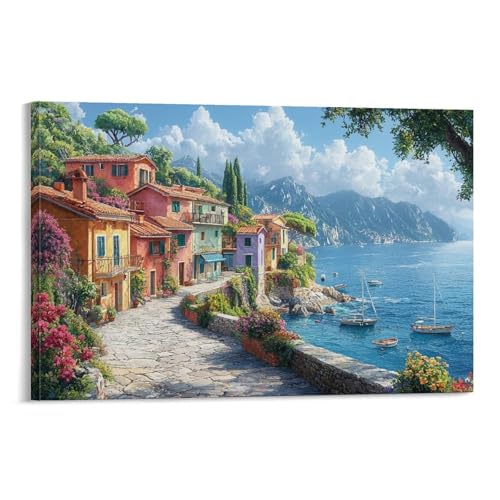 RJAVAGFZL Comer See Leinwand Wand DekoRatteion Leinwanddruck - Bilder - Kunstdruck - Leinwand Bilder - Wandkunst 12x18inch(30x45cm) von RJAVAGFZL