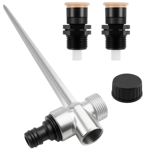 2 x Kreisbogenregner und 1 x Erdspieß aus Metall, 360 Grad drehbar, Rasensprenger, automatischer Sprinkler für Gärten, Rasen, Pflanzen, Gemüse, Blumen und Felder von RJLLKD