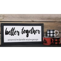 Personalisiertes Better Together Reverse Canvas Schild von RJMCustoms