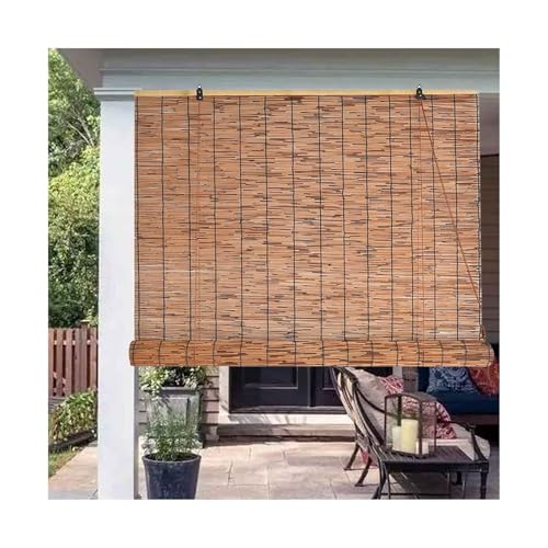 RJPzidK Natürlicher Schilfvorhang, Handgewebt Schnurloses Bambusrollo für Türen Und Fenster, Retro-Trennrollo Sonnenschutz für Türen Küche Wohnzimmer Veranda(45x100cm/17.7x39.3in) von RJPzidK