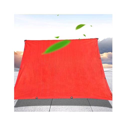 RJPzidK Rotes Sonnenschutztuch Außen Garten Terrasse Hof Mesh Netting 92% UV-Block 1x2 1X4 2X2 2x4 3X5 m Sunblock Netz für Gewächshaus Abdeckung Patio Pflanze Blume(2.0x2.0 m/6.6x6.6 ft) von RJPzidK