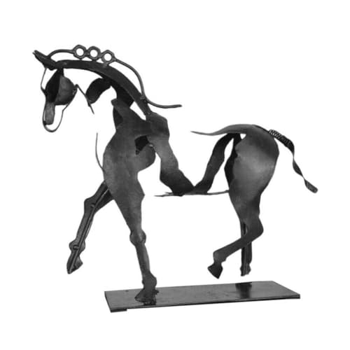 RJSQAQE Kunst, handgefertigte Pferde-Statue, Kunst-Metall-Wanddekoration, Adonis-Pferd-Skulptur, handbemalte, moderne Pferdeskulptur, rustikale Metallstatue, Dekoration, Geschenk für Zuhause, von RJSQAQE