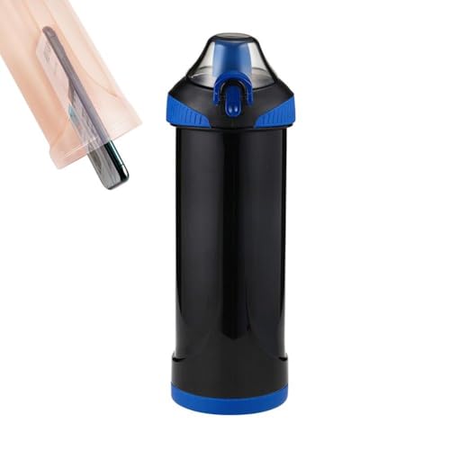 RJSQAQE Umleitungs-Wasserflasche, 400 ml Wasserflasche mit verstecktem Handyfach, Geheimnis, Sport, Fitness, Wasserbecher für Pillen, Handy, Organizer (schwarz) von RJSQAQE