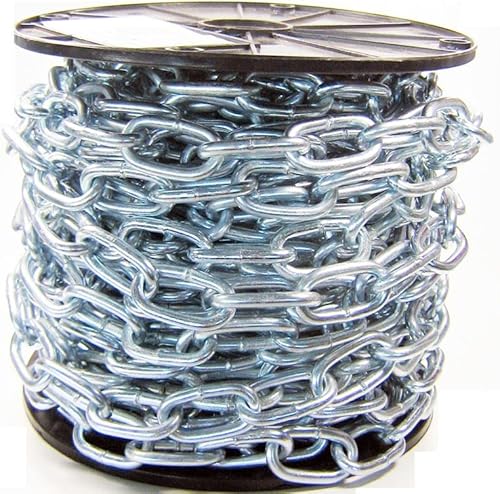 RJT 25 Meter Stahlkette 5 mm Rund, verzinkt DIN763 Gliederkette Eisenkette (950325) von RJT