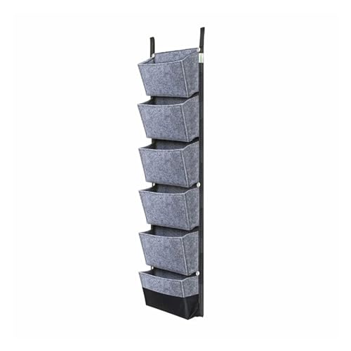 Vertikaler Garten Wasserdichter, atmungsaktiver, vertikaler Wand-Gartenpflanzer mit 6 Taschen, Bester Blumentopf, großer Raum for Aufhängen von Kräutergärten Pflanzbeutel (Color : Grey) von RJXCYOO