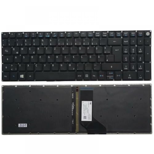 RJXDUPHT Laptop-Tastatur kompatibel mit Aspire E5-523 E5-523G E5-552 E5-552G E5-553 E5-553G E5-575 E5-575G E5-575T US UK Spanisch Latein Deutsch Layout(GR with Backlit) von RJXDUPHT