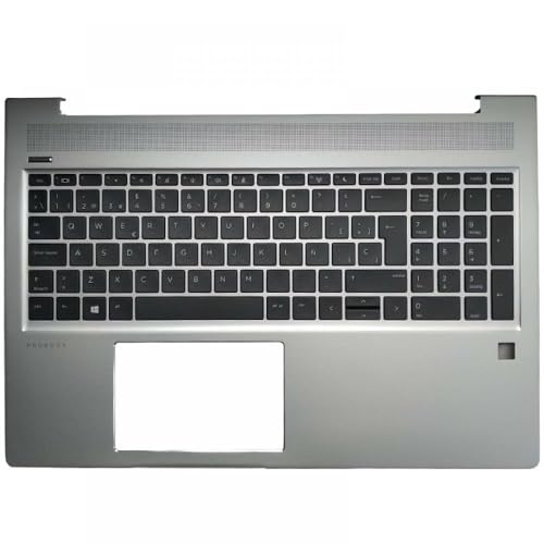 RJXDUPHT UK-Spanisch-Italienisch-Laptop-Tastatur, kompatibel mit ProBook 15 450 G6 455 G6 455R G6 450 G7 455 G7 455R G7, mit oberer Handballenauflage(SP NO Backlit) von RJXDUPHT
