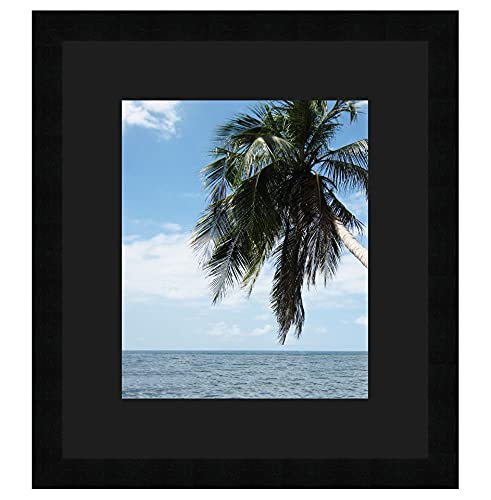 RK Cadres Bilderrahmen mit Passepartout Schwarz für EIN Bild 19x26 oder 26 x 19 cm Rahmen Schwarz, 3 cm Breiten Holzleisten, Holzrahmen von RK Cadres
