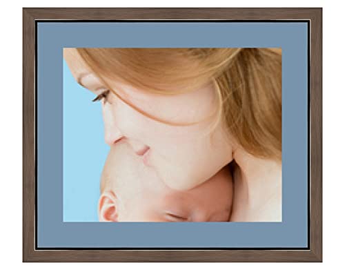 RK Cadres Bilderrahmen multivues Hellblau Blau 1 Foto(s) 50x40 Passepartout Schrägschnitt, Wand Bilderrahmen 60x50 cm Metallic Gold mit schwarzem Faden, 3.4 cm Breiten Holzleisten von RK Cadres