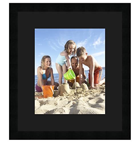 RK Cadres Bilderrahmen multivues Schwarz 1 Foto(s) 25x30 Passepartout Schrägschnitt, Wand Bilderrahmen 35x40 cm Schwarz, 3 cm Breiten Holzleisten von RK Cadres