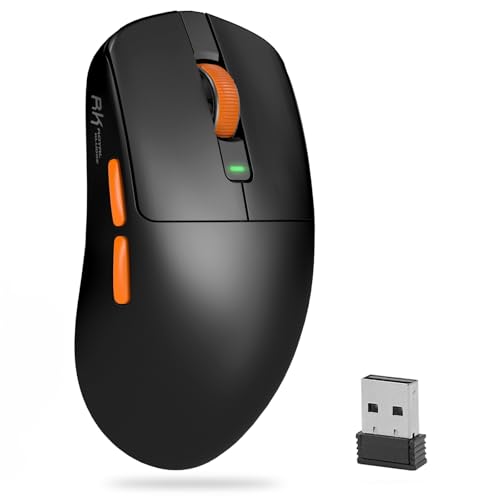 RK ROYAL KLUDGE M30 Gaming Mouse Wireless, 12000 DPI PixArt PAW3311 Sensor, 41g Ultralight, 1000Hz Polling Rate, 2.4G/USB-C/Bluetooth Maus Gaming, 250mAh, Voll programmierbare Tasten, Schwarz von RK ROYAL KLUDGE
