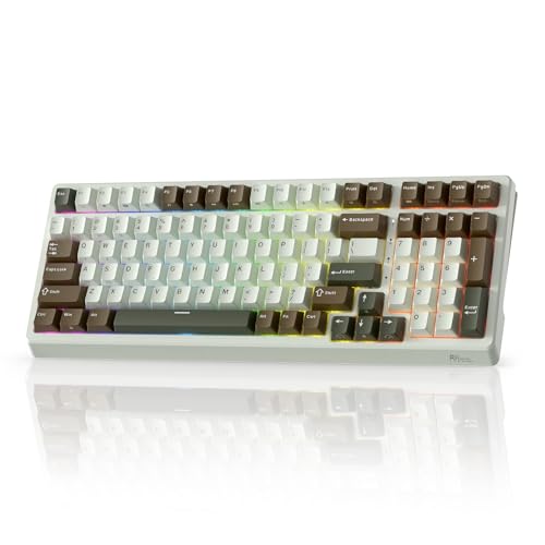 RK ROYAL KLUDGE F99 Kabellose mechanische Tastatur mit Nummernblock, Tri-Mode Hot-Swap-fähige Gaming-Tastatur mit 95%100Tasten, BT/2,4 G/USB-C, Pro-Software, 5000 mAh Akku, benutzerdefinierte Schalter von RK ROYAL KLUDGE