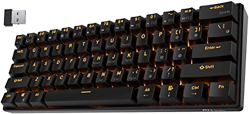 RK ROYAL KLUDGE RK61-US 2.4Ghz Kabellose/Bluetooth/Verkabelte 60% Mechanische Tastatur, 61 Tasten kompakte Tastatur, Hot Swappable Rote Schalter Gaming Tastatur mit Software für Win/Mac, US QWERTY von RK ROYAL KLUDGE