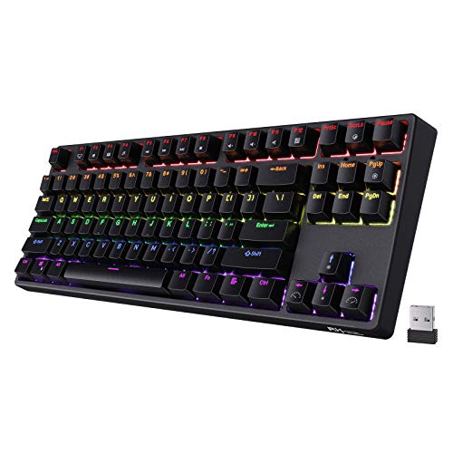 RK ROYAL KLUDGE Sink87G RGB Drahtlose TKL Mechanische Gaming-Tastatur, 87 Tasten ohne Nummernblock Kompakte 2.4G Drahtlose Tastatur mit taktilen braunen Schaltern, außergewöhnliche Makroeinstellungen von RK ROYAL KLUDGE