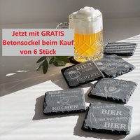 Schiefer Glas-Untersetzer Mit Lustigen "Bier" Sprüchen Schiefer Glas-Untersetzer Mit Lustigen "Bier" Sprüchen von RKDesignAT
