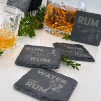 Schiefer Glas-Untersetzer Mit Lustigen "Rum" Sprüchen von RKDesignAT