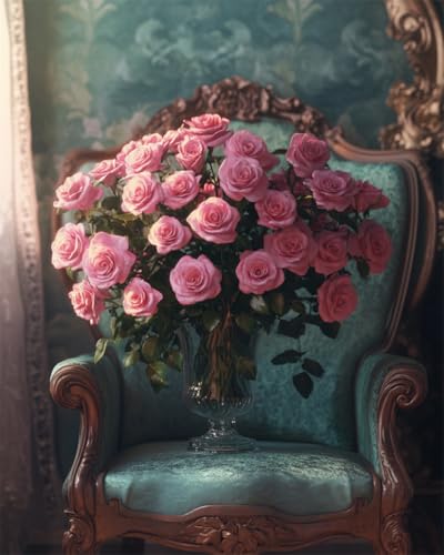RKFLGEW DIY Perlenstickerei-Set Für Erwachsene Rosa Rosen In Der Vase Nadelstich-Handarbeitssets: Diy-Perlenmalerei,3D-Wandteppich,Perlenkreuzstich 30x40cm RKFLGEW DIY Perlenstickerei-Set Für Erwachsene Rosa Rosen In Der Vase Nadelstich-Handarbeitssets: Diy-Perlenmalerei,3D-Wandteppich,Perlenkreuzstich 30x40cm von RKFLGEW