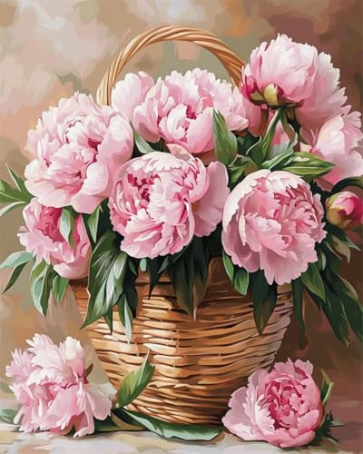 RKFLGEW DIY Perlenstickerei Set Rosa Pfingstrosen In Einem Korb Nadelspitze Wandteppich Kit Perlen Nähen Nadelarbeit Set Perle Kreuzstich 50x70cm RKFLGEW DIY Perlenstickerei Set Rosa Pfingstrosen In Einem Korb Nadelspitze Wandteppich Kit Perlen Nähen Nadelarbeit Set Perle Kreuzstich 50x70cm von RKFLGEW