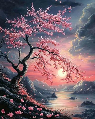 RKFLGEW Diy Perlenstickerei Set Anime-Blumenbaumlandschaft Kreuzstich-Set Mit Perlen, Gestempeltes Stickset Für Erwachsene, Wandkunst 30x40cm RKFLGEW Diy Perlenstickerei Set Anime-Blumenbaumlandschaft Kreuzstich-Set Mit Perlen, Gestempeltes Stickset Für Erwachsene, Wandkunst 30x40cm von RKFLGEW