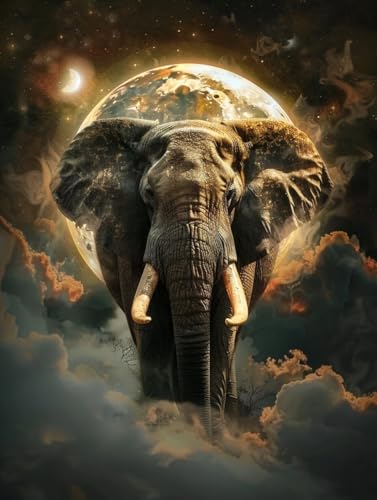RKFLGEW Diy Perlenstickerei-Set Elefant Und Planet Perlenstickerei-Set Fantasietiere Kreuzstich Nadelspitze Handarbeit Gobelin-Set Perlenstickmuster 3D 30x40cm RKFLGEW Diy Perlenstickerei-Set Elefant Und Planet Perlenstickerei-Set Fantasietiere Kreuzstich Nadelspitze Handarbeit Gobelin-Set Perlenstickmuster 3D 30x40cm von RKFLGEW