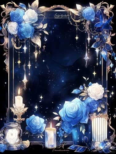 RKFLGEW Diy Perlenstickerei-Set Für Erwachsene Fantasie Sternenhimmel Und Blumen Perlenkreuzstich-Stickmuster, Diy-Wandbehang, 3D-Perlen-Set Für Handarbeiten 30x40cm von RKFLGEW
