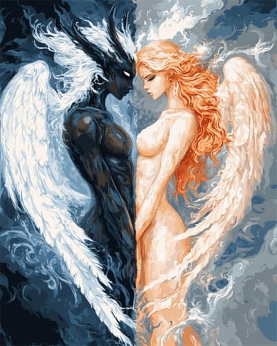 RKFLGEW Diy Perlenstickerei Set Mit Perlen Vollbild Fantasy-Engel Und Dämonen Diy Perlen Gedruckt Stickerei Kreuzstich Kit Home Art Decor Handarbeit 30x40cm RKFLGEW Diy Perlenstickerei Set Mit Perlen Vollbild Fantasy-Engel Und Dämonen Diy Perlen Gedruckt Stickerei Kreuzstich Kit Home Art Decor Handarbeit 30x40cm von RKFLGEW