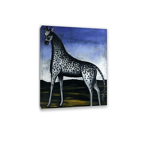 RKGHDCX Berühmte Gemälde von Druck auf Leinwand, fertig zum Aufhängen, Reproduktion auf Leinwand''Giraffe“Poster und Drucke, Tier Wandkunst Bild für Wohnkultur 60x80cm24 x32 Gerahmt von RKGHDCX