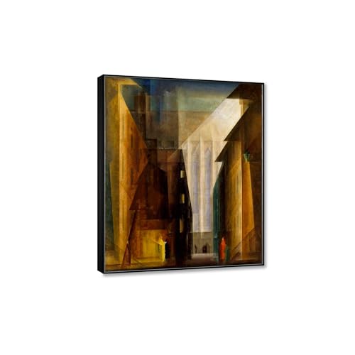 RKGHDCX lyonl feininge Poster & Druck auf leinwand Berühmtes Gemälde Abstrakter Expressionismus Leinwand Wandkunst Bild Kirche der Minoriten II Kunstdruck Wandbild70x85cm(27x33in) schwarzer Rahmen von RKGHDCX