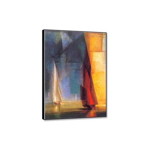 RKGHDCX lyonl feininge Poster & Druck auf leinwand Berühmtes Gemälde Abstrakter Expressionismus Leinwand Wandkunst Bild w1000 Kunstdruck Wandbild für Wohnzimmer70x100cm(28x33in) schwarzer Rahmen von RKGHDCX