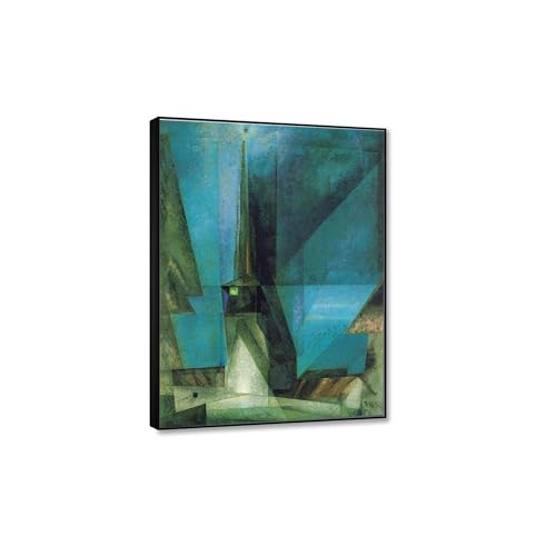 lyonl feininge Poster & Druck auf leinwand Berühmtes Gemälde Abstrakter Expressionismus Leinwand Wandkunst Bild Gelmeroda XIII Kunstdruck auf Leinwand Wandbild70x90cm(28x35in)schwarzer Rahmen von RKGHDCX