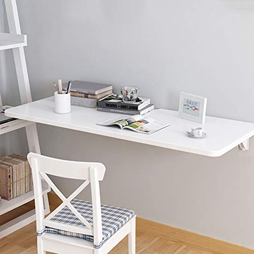 An der Wand montierter, klappbarer Computertisch, an der Wand montierter Drop-Leaf-Tisch, Klavieroberflächenfarbe – stabile, robuste Konstruktion (Farbe: Weiß, mehrere Größen optional) von RKJDMSWJ